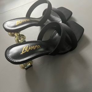 Super cute Liliana heels with chain detail on the heel